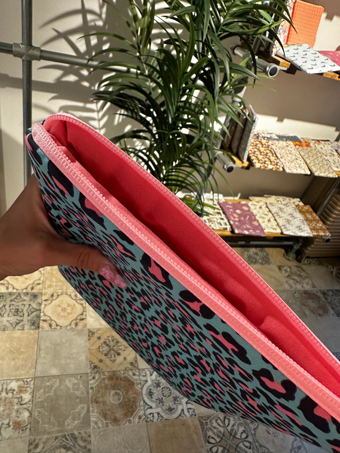 Funda para libros animal print azul