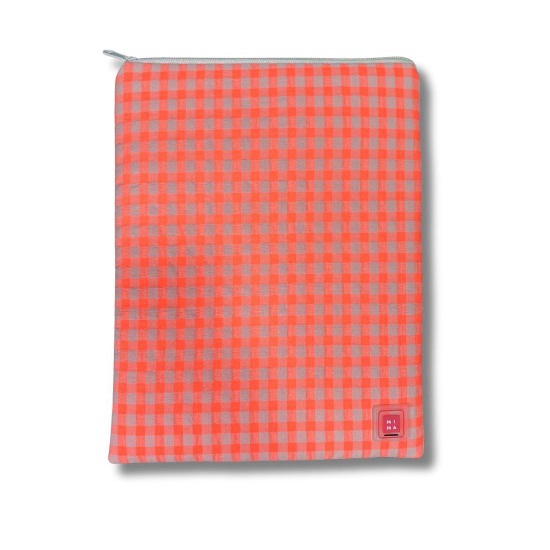 Funda para libros vichy naranja fluor