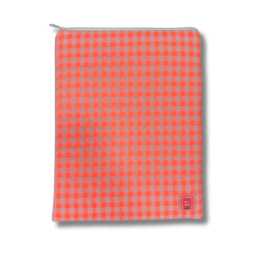 Funda para libros vichy naranja fluor