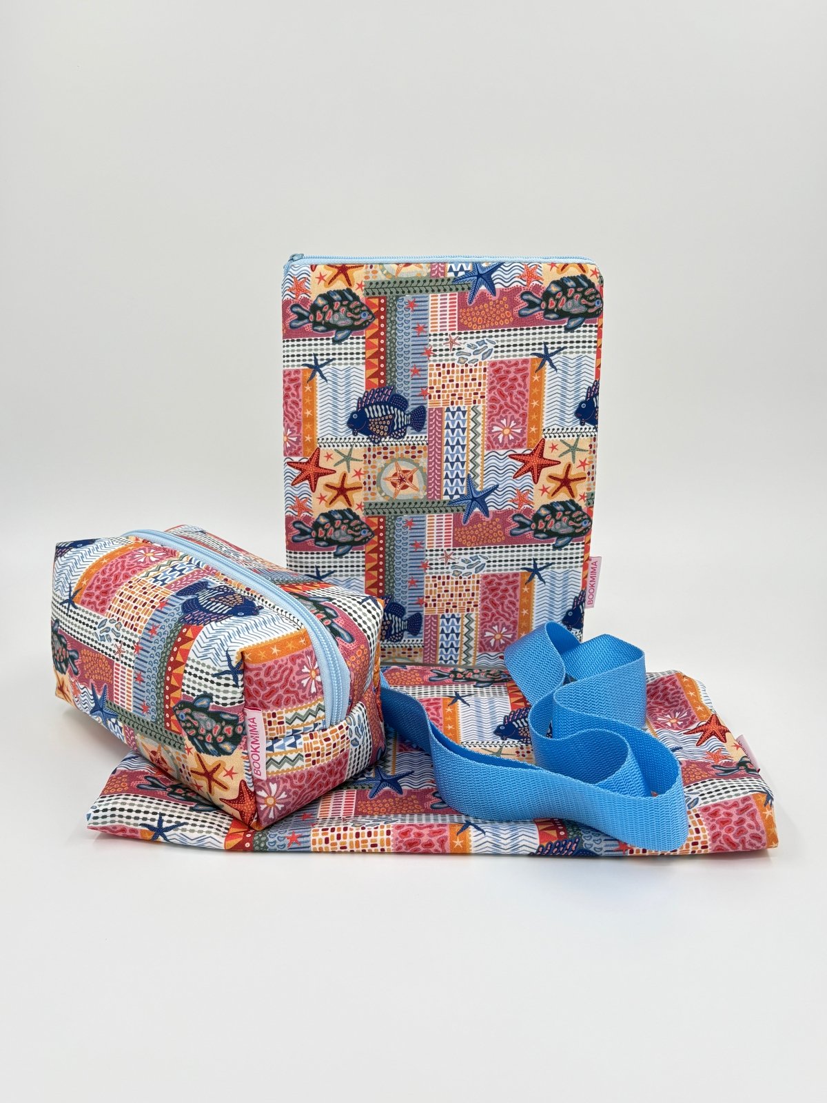 Pack regalo Coral - funda para libro, Kindle o iPad, tote bag y neceser Bolsillo - Bookmima