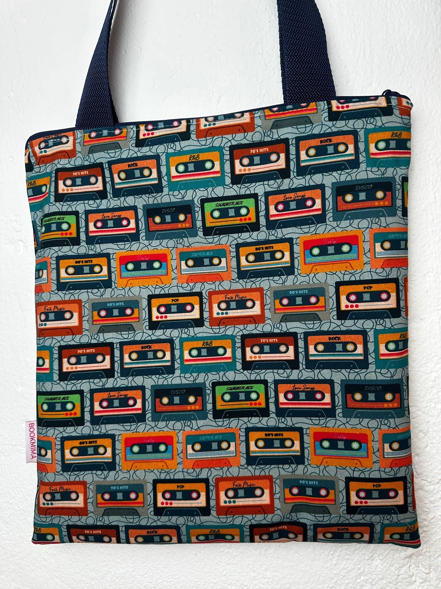 Tote bag con cremallera retro