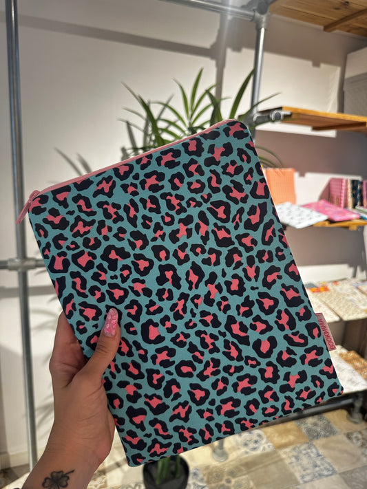 Funda para libros animal print azul