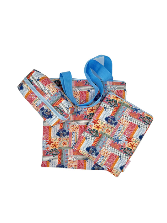 Pack regalo Coral: funda para libro, tote bag y neceser a juego – Bookmima