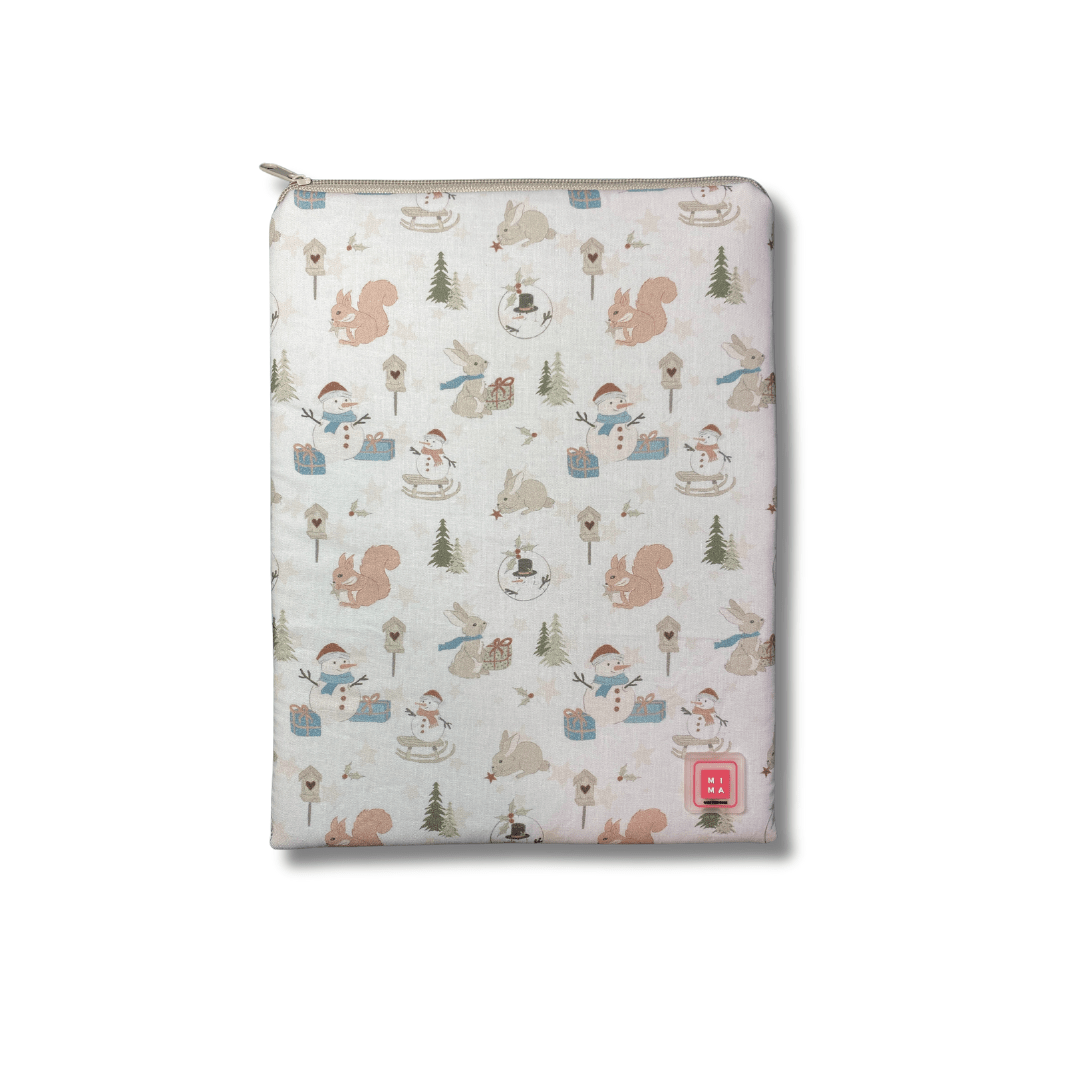 funda para libros con cremallera muñeco de nieve
