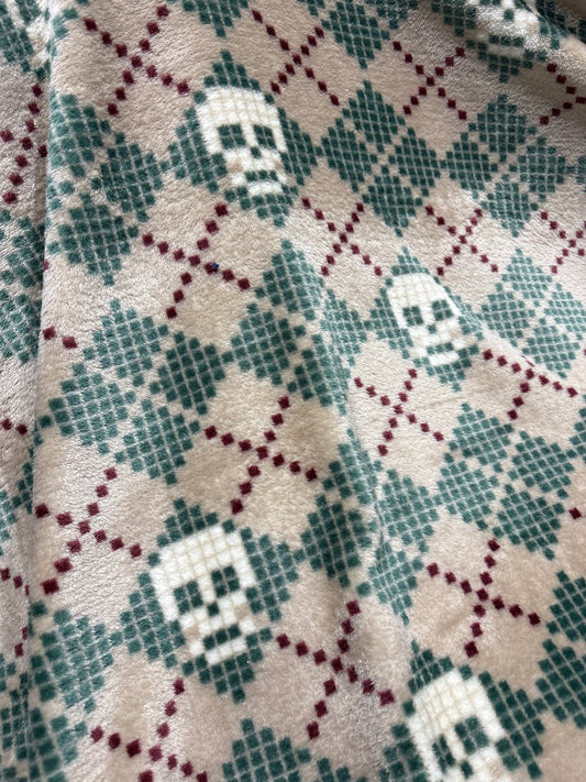 Manta polar Calavera cuadros - Bookmima