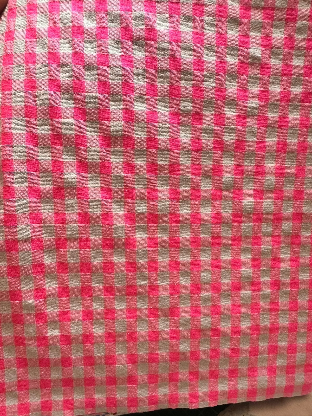 Marcapáginas de tela Vichy fucsia neón - Bookmima