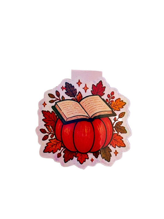 Marcapáginas magnético Calabazas y hojas de otoño - Bookmima