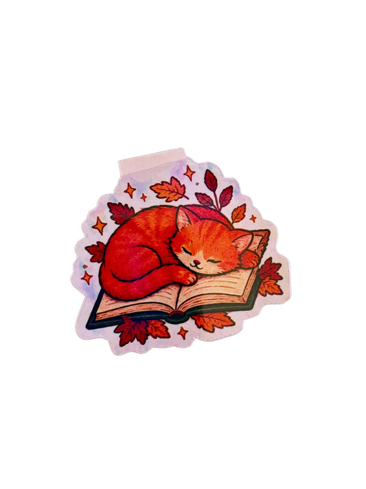 Marcapáginas magnético Gato sobre los libros - Bookmima